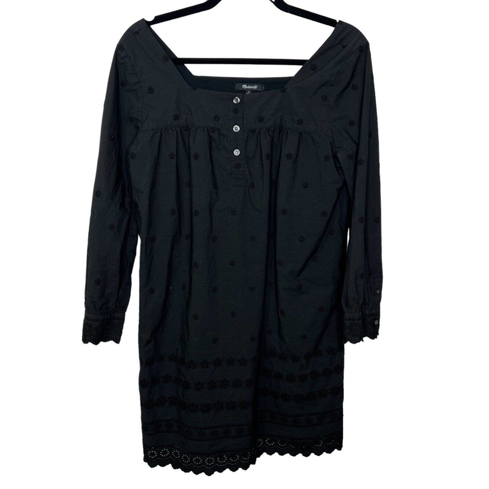 Madewell Black Eyelet Mini Dress